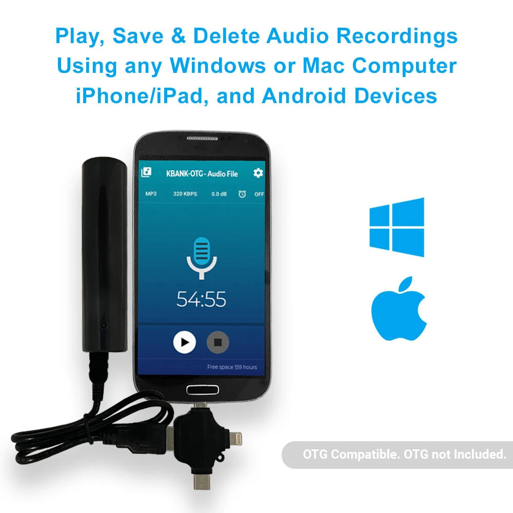 K-BANK – Long Life Covert Audio Recorder 150 Days Standby