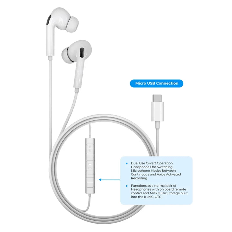 K-MIC-OTG – Long Life Audio 600 Hours of Storage 16GB