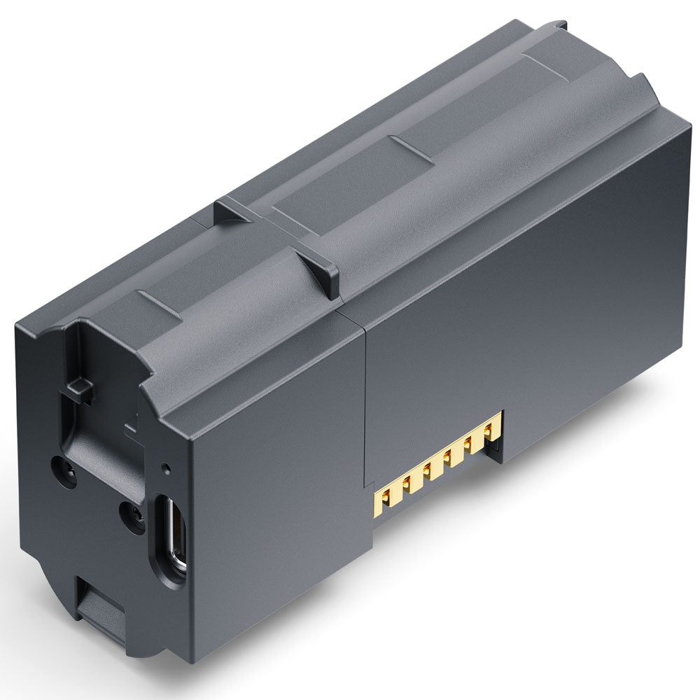 A dark gray industrial electronic module with a gold-plated 8-pin connector strip, shown on a clean white background.