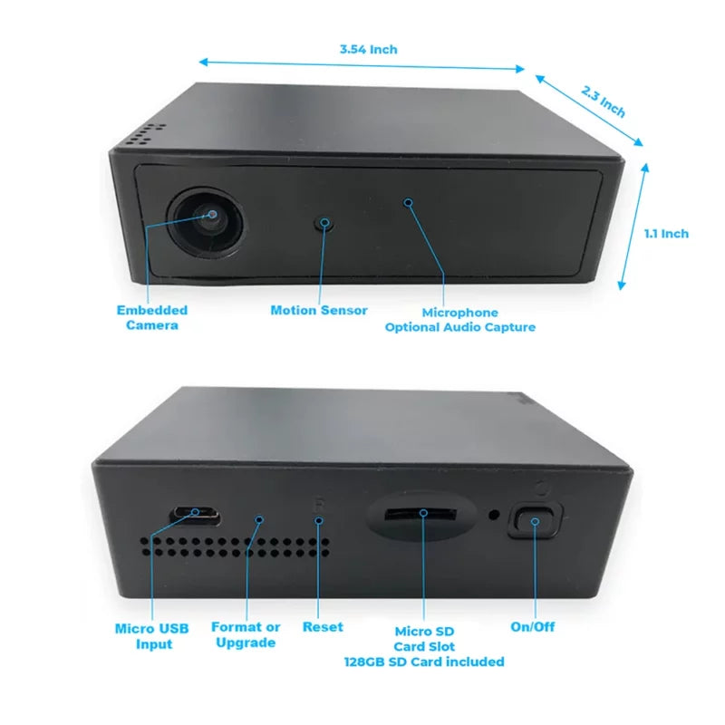 Cam-Vox 120 Wide Angle 1080P 128GB DVR – 9 Hours Continuous