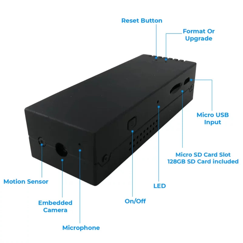 Cam-Vox 72 Internal 1080P 128GB DVR – 9 Hours Continuous