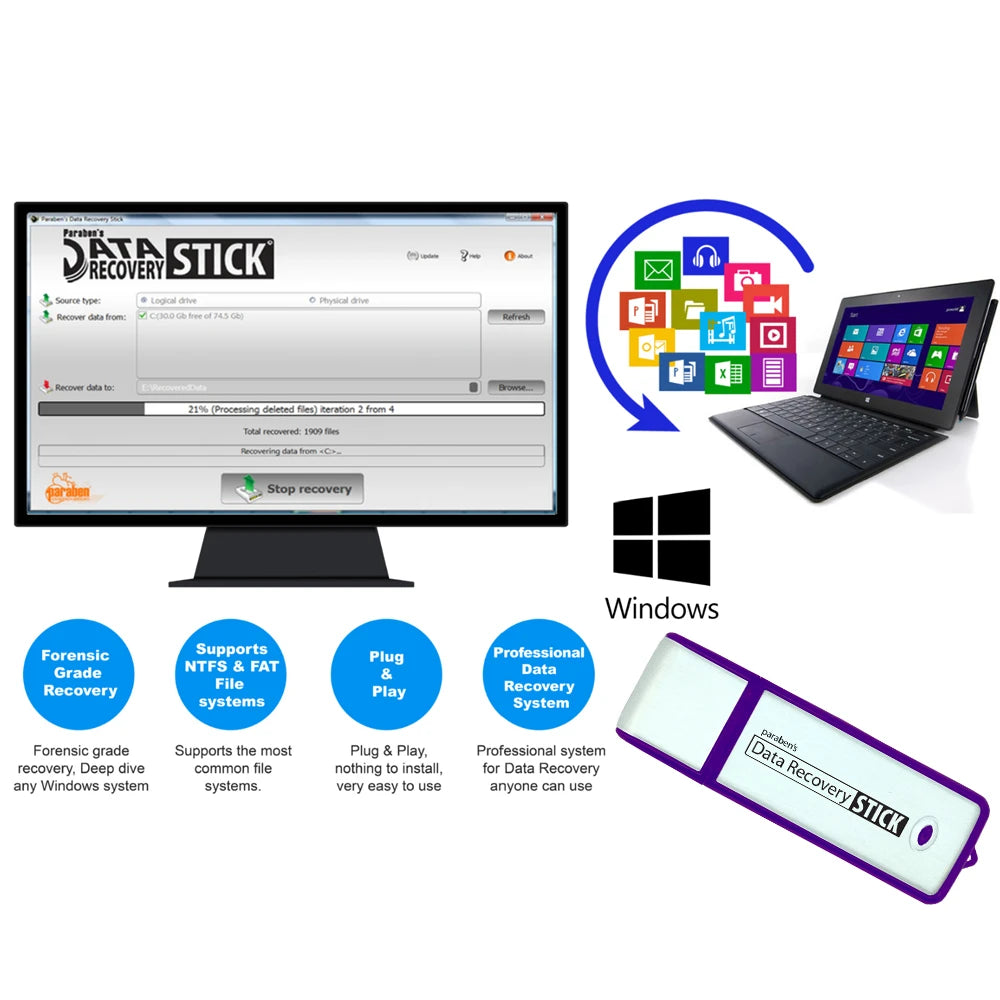 PBN-TEC Data Recovery Stick for Windows OS