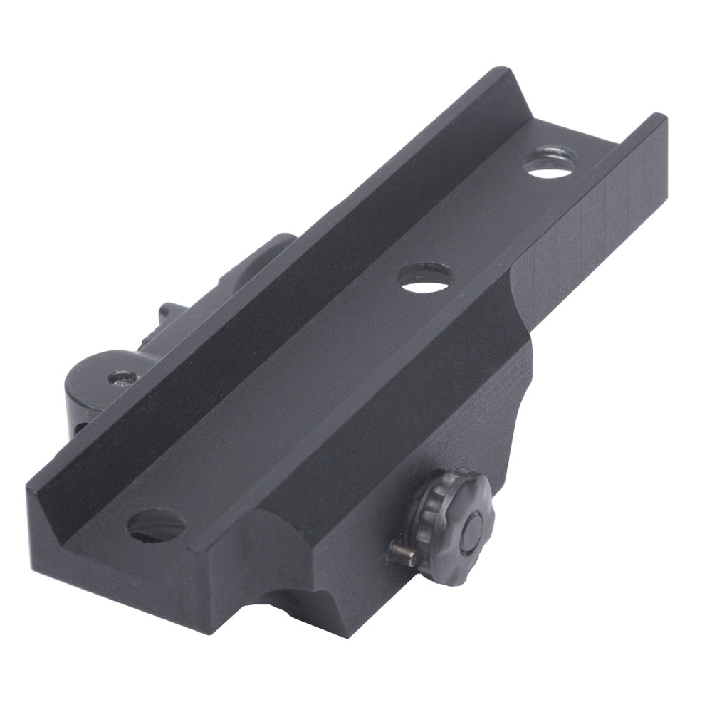 Black metal bracket with screws on a white background