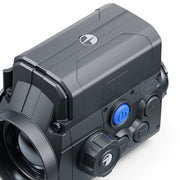 Black thermal imaging camera with control buttons on a white background