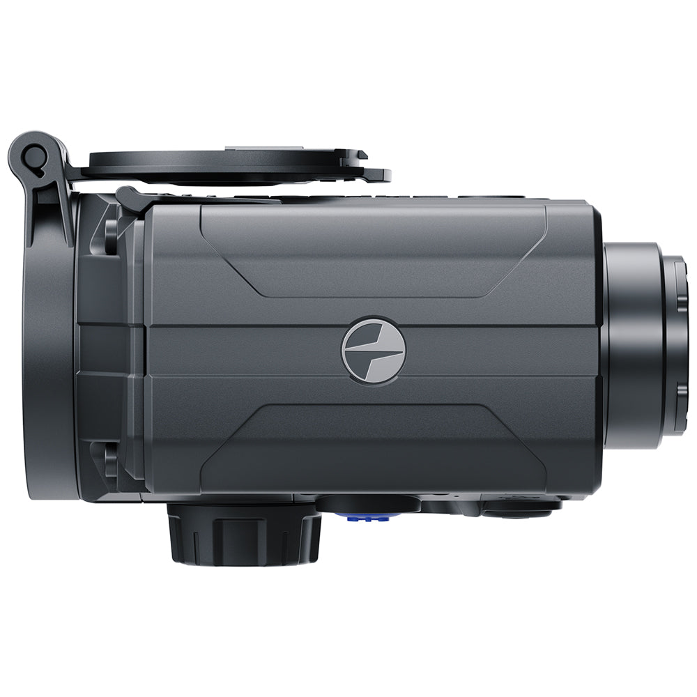 Black thermal imaging camera on a white background