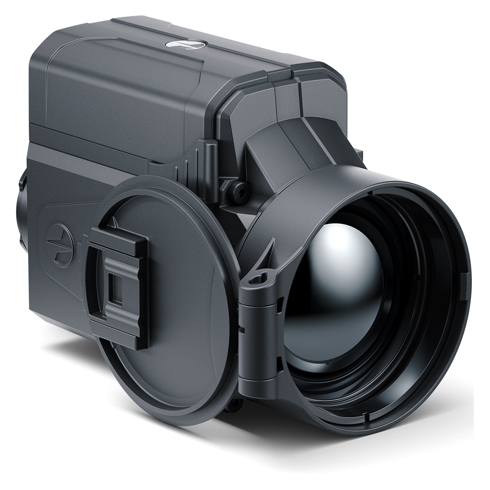 Black thermal imaging camera on a white background