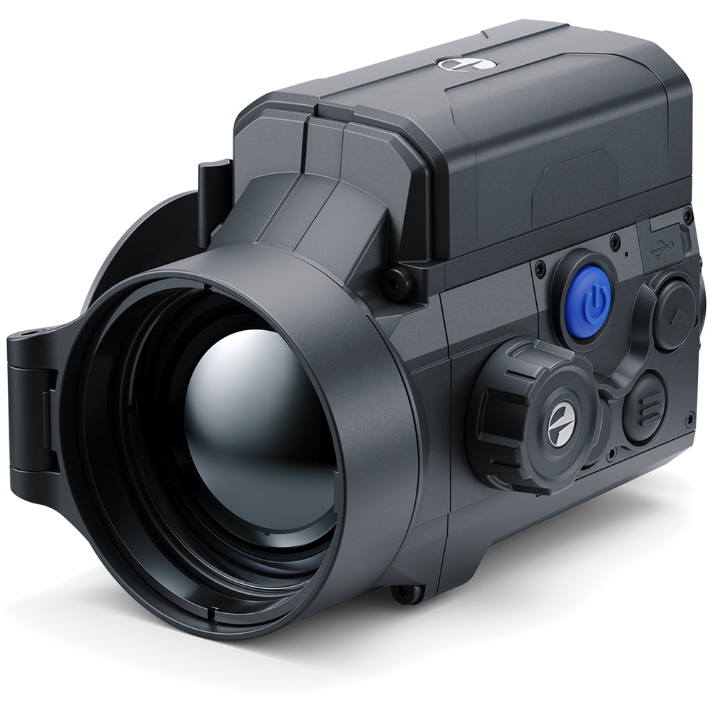 Black thermal imaging camera on a white background