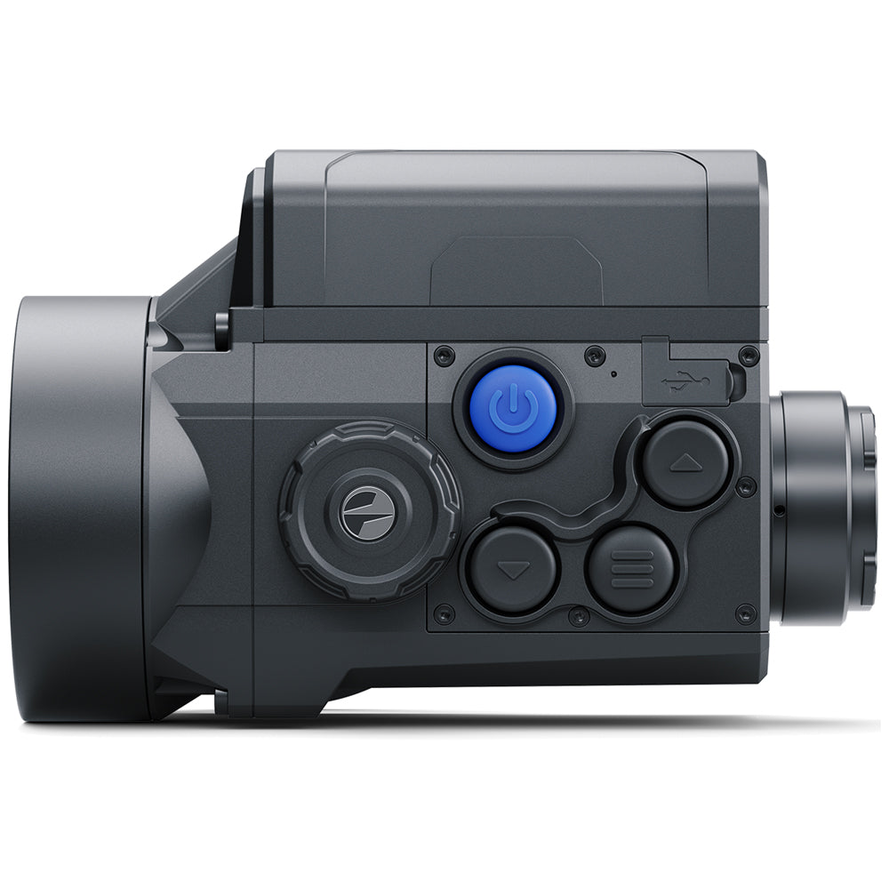 Black thermal imaging camera on a white background