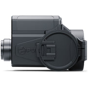 A dark gray and black PULSAR laser rangefinder shown from a side profile view against a clean white background.