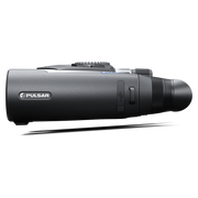 Black monocular with Pulsar logo on a white background