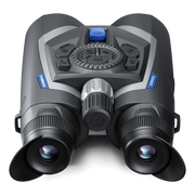 Binoculars with digital display on a white background