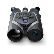 Binoculars with rangefinder on a white background