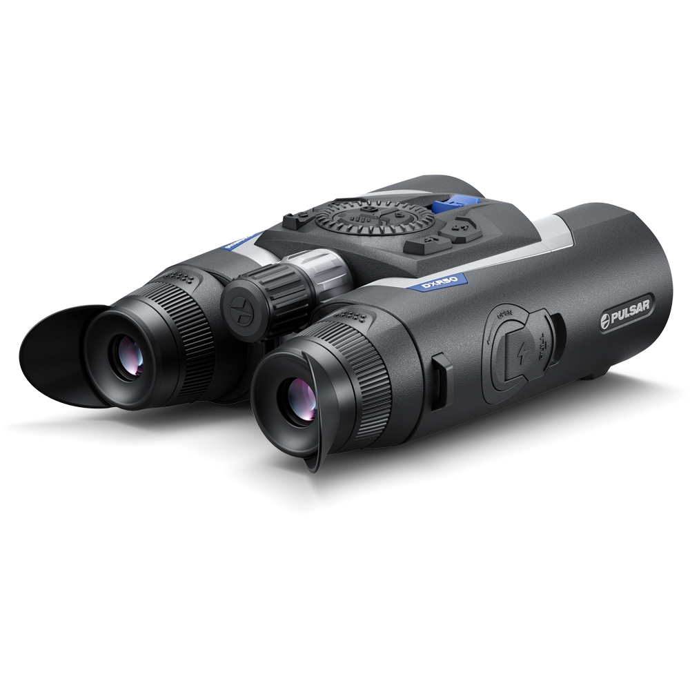 Pulsar digital night vision binoculars on a white background