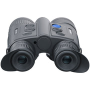 Black binoculars with digital display on a white background