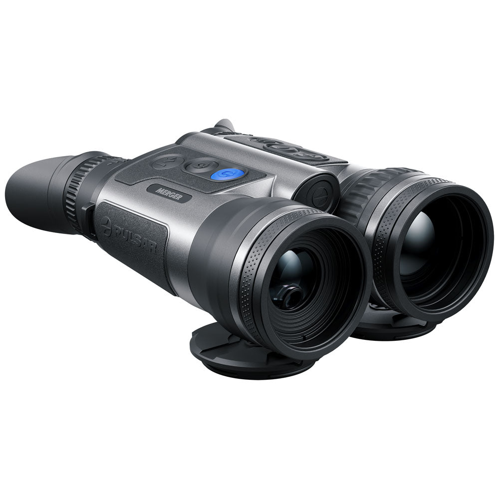Digital night vision binoculars on a white background