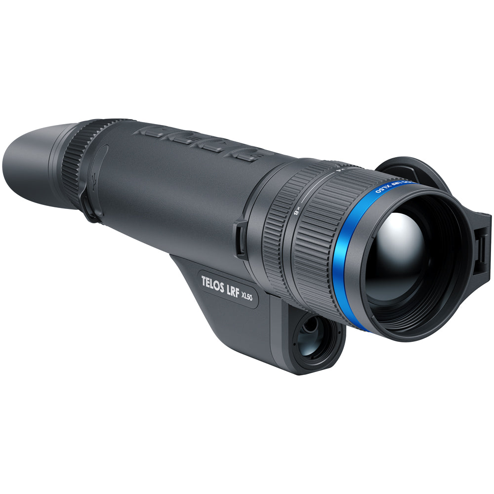 Black thermal imaging device with lens on a white background