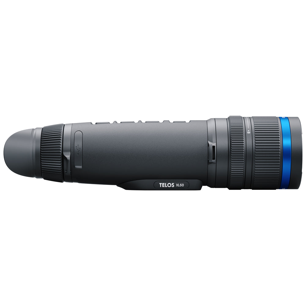 A black and gray Telescope 4K Ultra HD spotting scope shown horizontally against a solid white background.