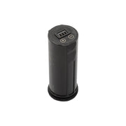Black cylindrical battery with control buttons on a white background
