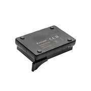 A black rectangular electronic device, identified as a Pulsar 9V battery charger, shown from an elevated angle on a plain white background.