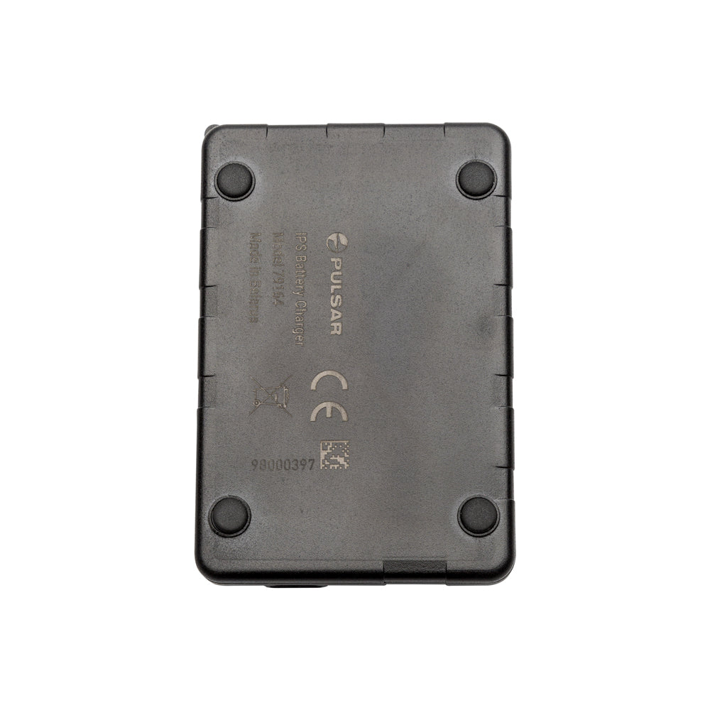The bottom protective casing of a Pulsar battery, showing the brand name, model number, and regulatory markings on a solid white background.