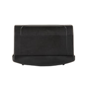 A black plastic electronic device or adapter with a textured front panel and a smooth curved base, shown from the back against a plain white background.