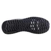 Black sole of a shoe with tread pattern on a white background