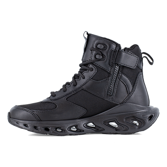 Reebok Men's 6" Tactical Boot Black RB5462 – Left Side Zipper View