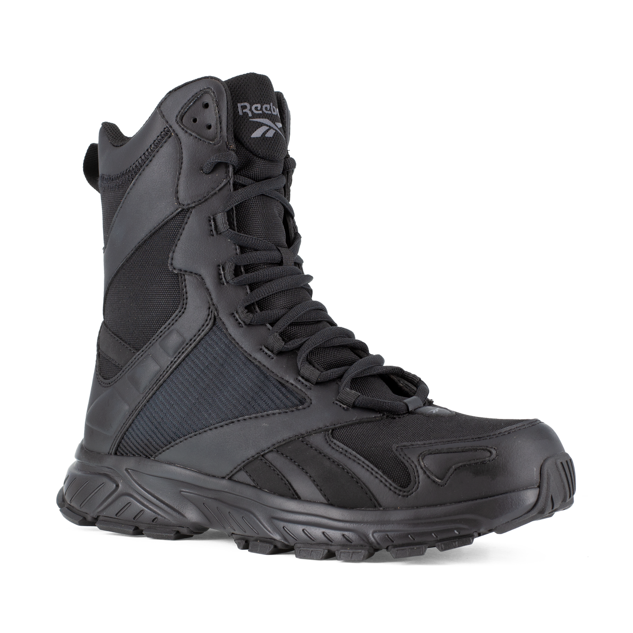 Reebok Men's 8" Trail Running Tactical Boot Black RB6655 – 3/4 Right Front View