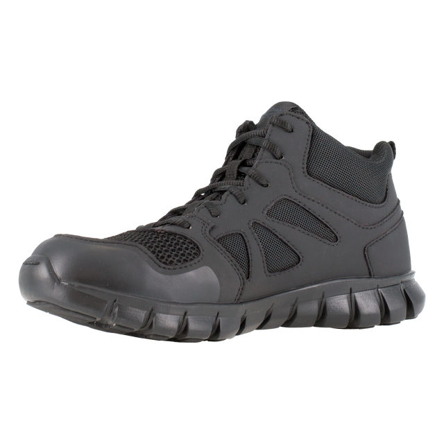 Reebok Men's Sublite Cushion Tactical Mid-Cut Black RB8405 – 3/4 Left Front View