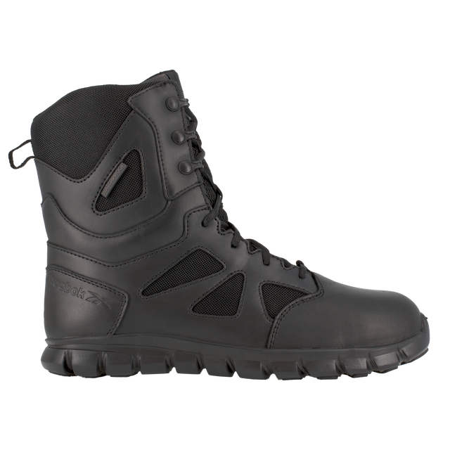 Reebok Men's 8" Sublite Cushion Tactical Waterproof Boot Black RB8807 – Right Side View