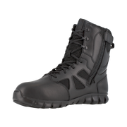 Reebok Men's 8" Sublite Cushion Tactical Waterproof Boot Black RB8807 – 3/4 Left Front View