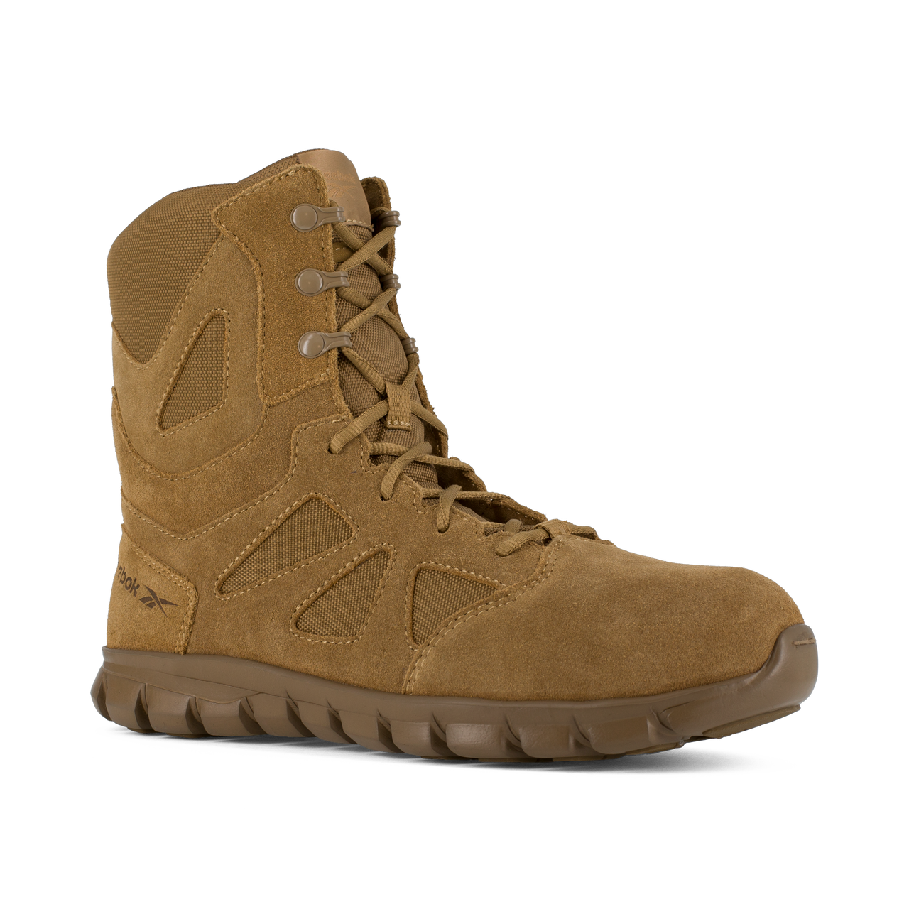 Reebok Men's 8" Sublite Cushion Tactical Boot Coyote RB8809 – 3/4 Right Front View