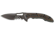 Columbia River Knife & Tool Fossil 3.96" Black-sts Veff Serrated - Columbia River Knife & Tool
