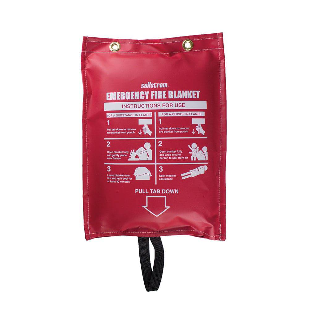 Sellstrom S97455 Welding Blanket - 100% Fiberglass High-Temp Protection With Storage Bag