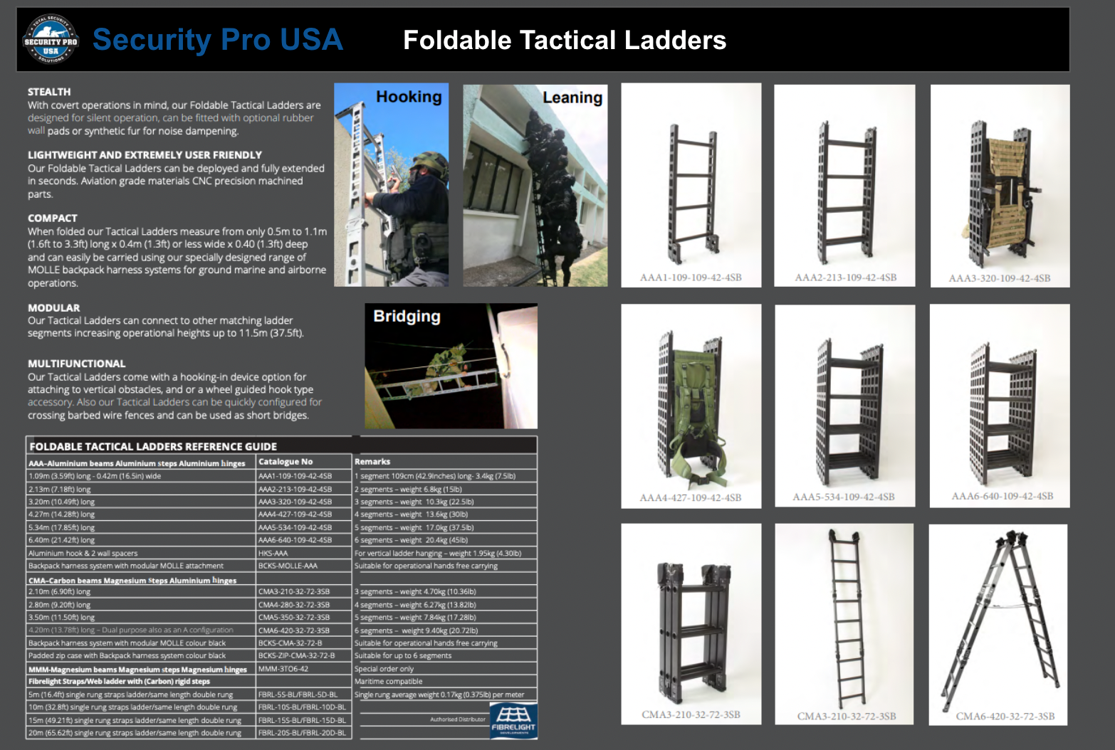Foldable Tactical Ladder Backpack Security Pro USA
