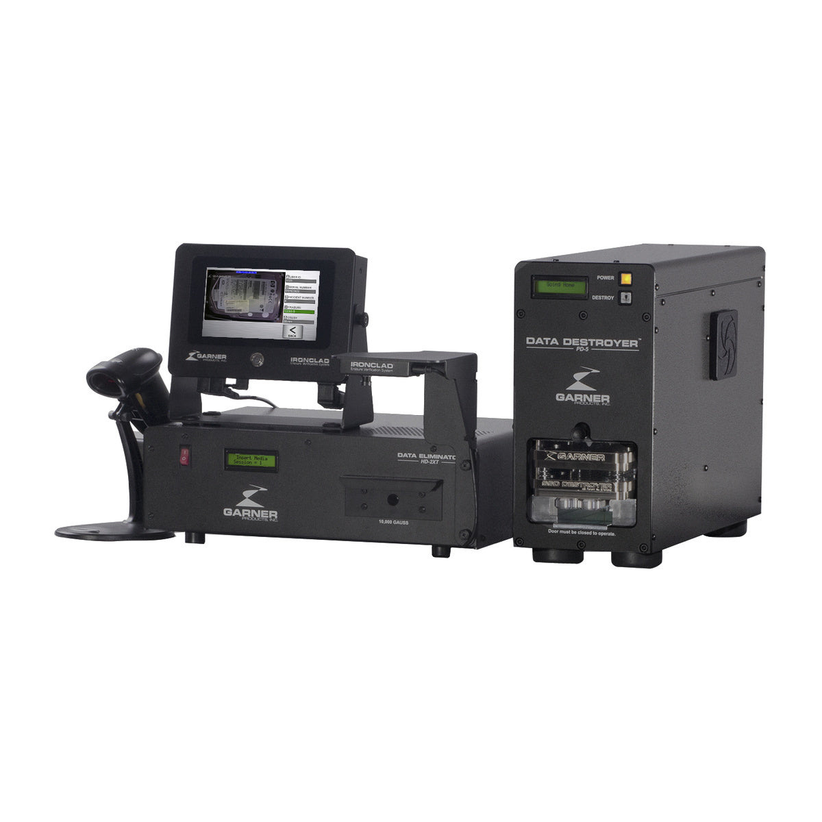 Garner DD-25SSD IRONCLAD desktop package data destruction equipment and included verification system