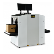 VMI Spectrum 7560 conveyor X-ray baggage inspection scanner, front three-quarter view