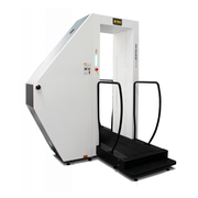 VMI Spectrum BodyScan HSV full-body transmission X-ray screening system with operator monitors