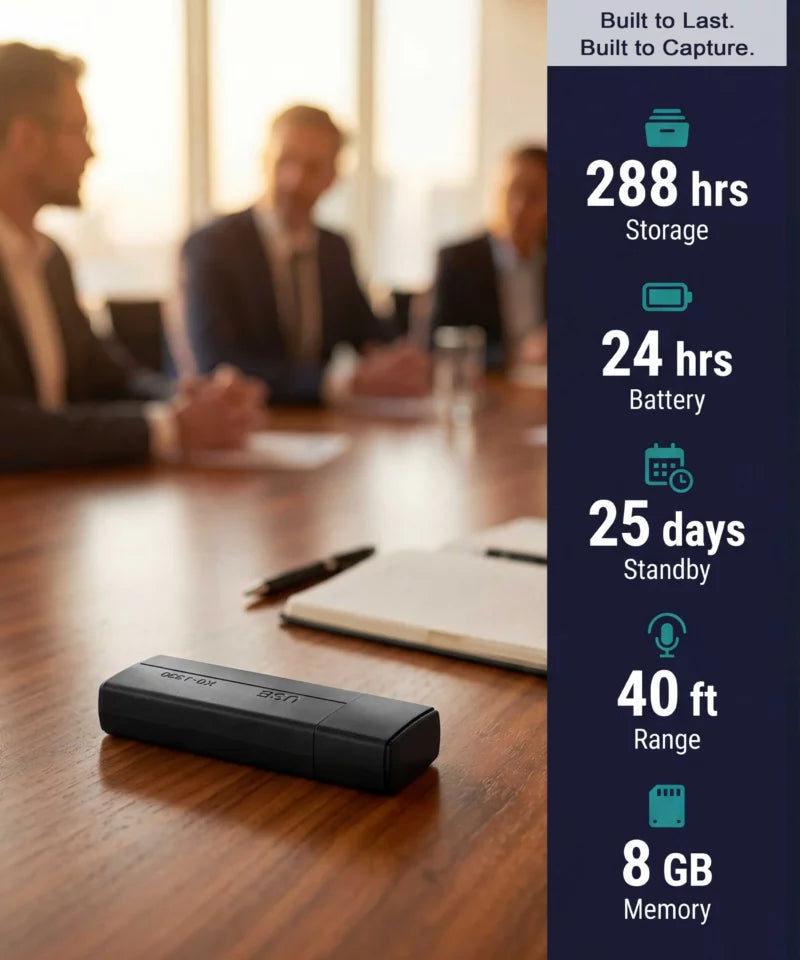 K-USB – Covert Audio Recorder USB Drive 8GB 288 Hours