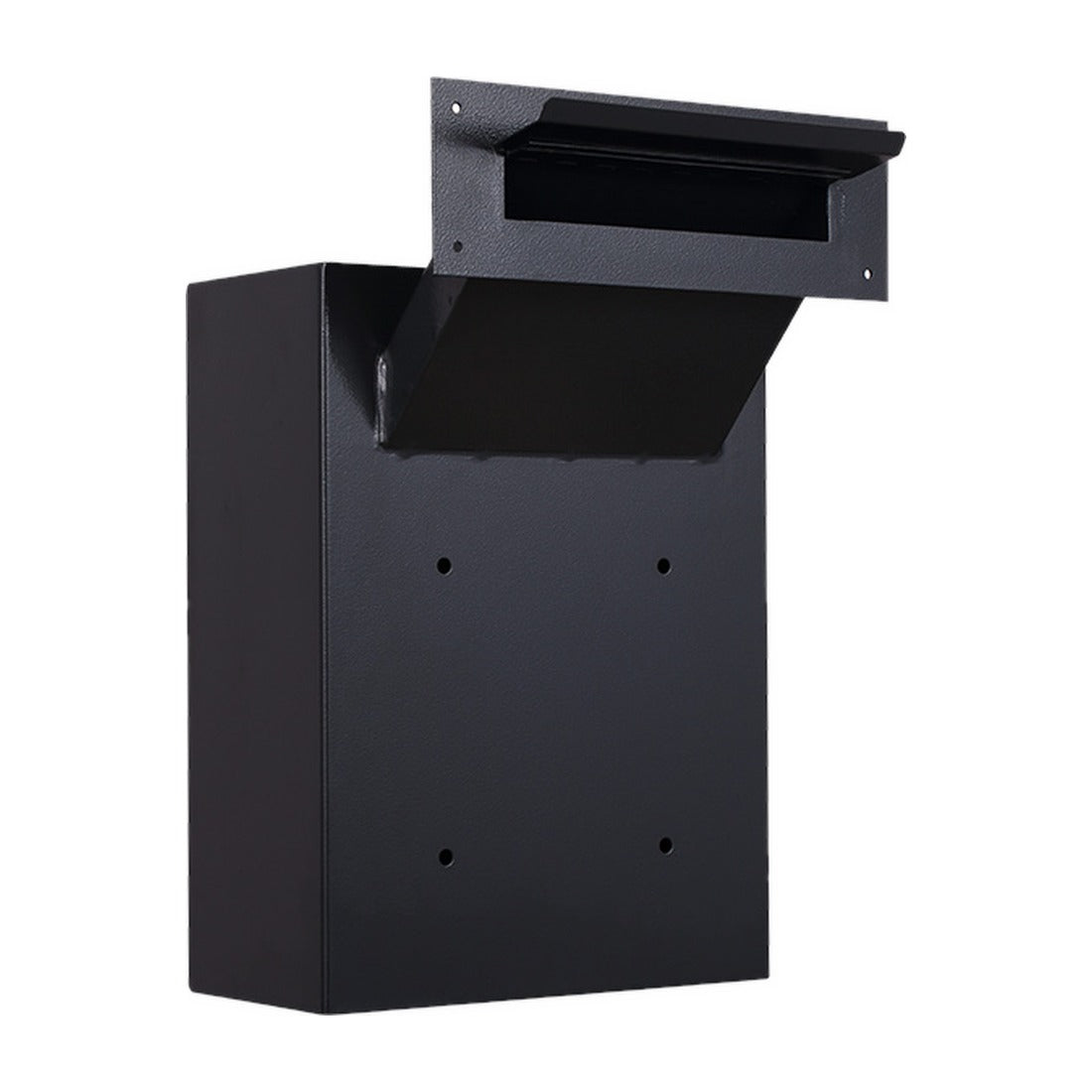 Protex WDC-160 black angled view showing adjustable chute extended above the box