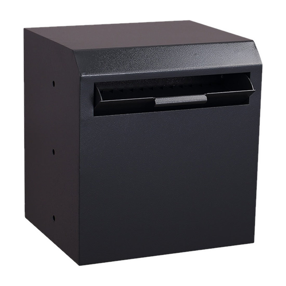 Protex WDD-180 black drop slot side view showing wide deposit opening