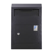 Protex WDS-150 black front view with drop slot and locked door