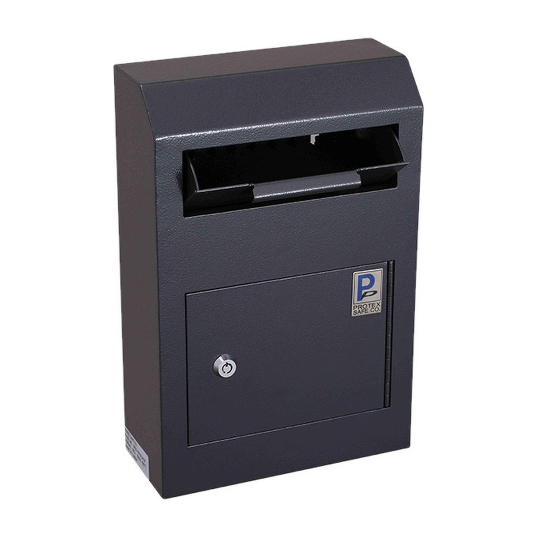 Protex WDS-150 black angled side view showing drop slot hood and lock