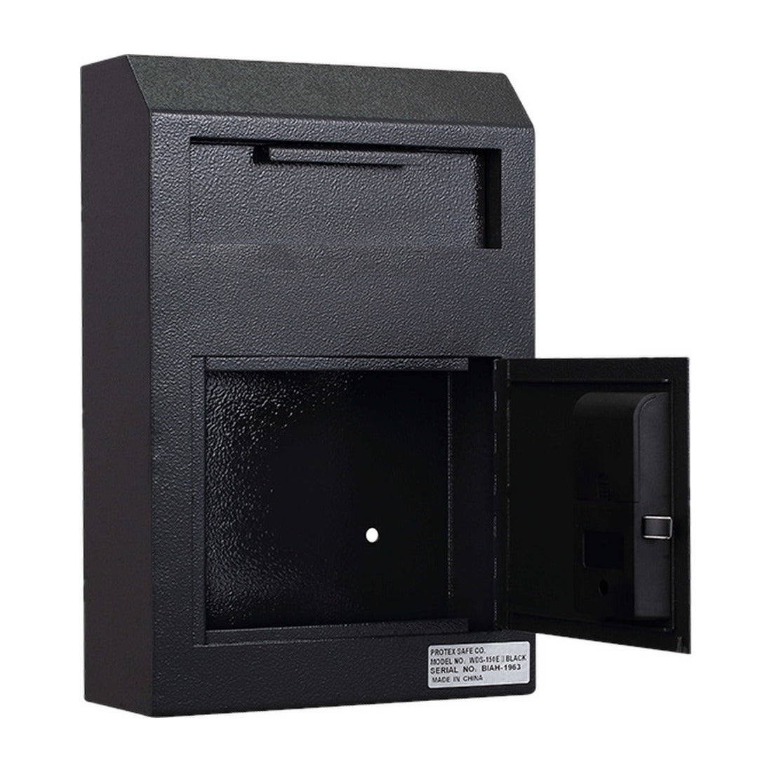 Protex WDS-150E II black door open showing interior compartment behind electronic lock
