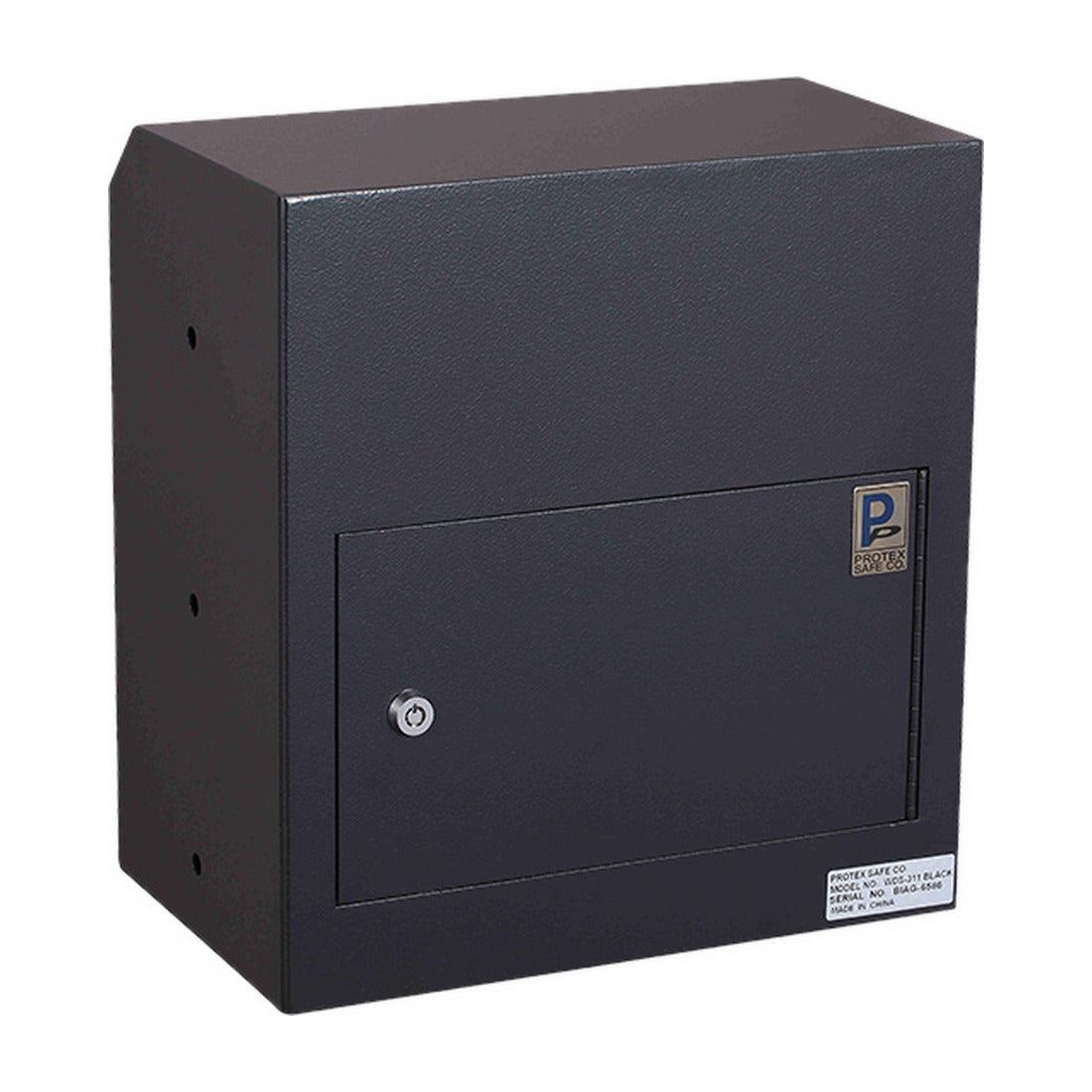 Protex WDS-311 black collection side view with closed door and tubular lock