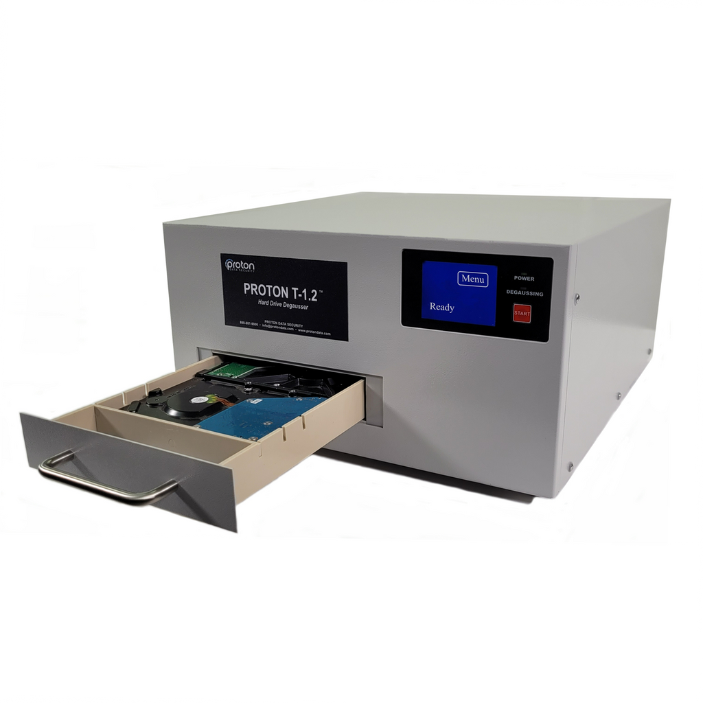Proton T-1.2 hard drive degausser with oversized drawer