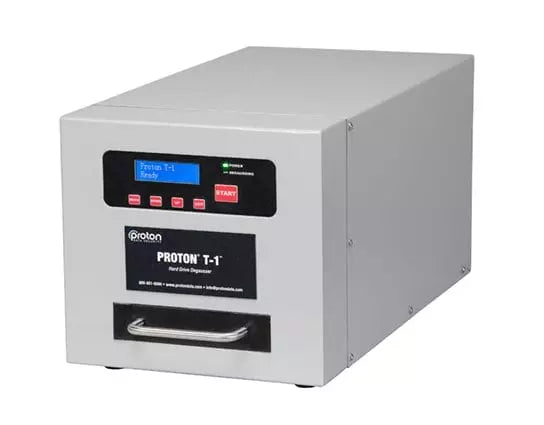 Proton T-1 hard drive degausser for secure media sanitization