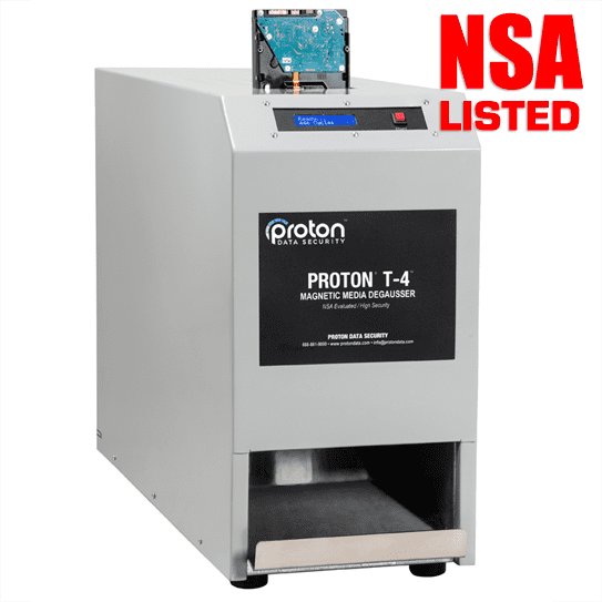 Proton T-4 NSA/CSS EPL-listed hard drive degausser for government data destruction