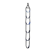 Black and blue suspension training strap on a white background