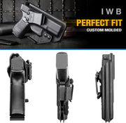 Gun Flower Holster Inside WaistBand Carry - Glock 19- Right Hand(Black) - GUN & FLOWER